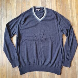 Italian‎ Merino Wool Men's V-Neck Sweater Size Xl